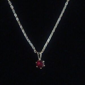 Garnet Solitaire Necklace